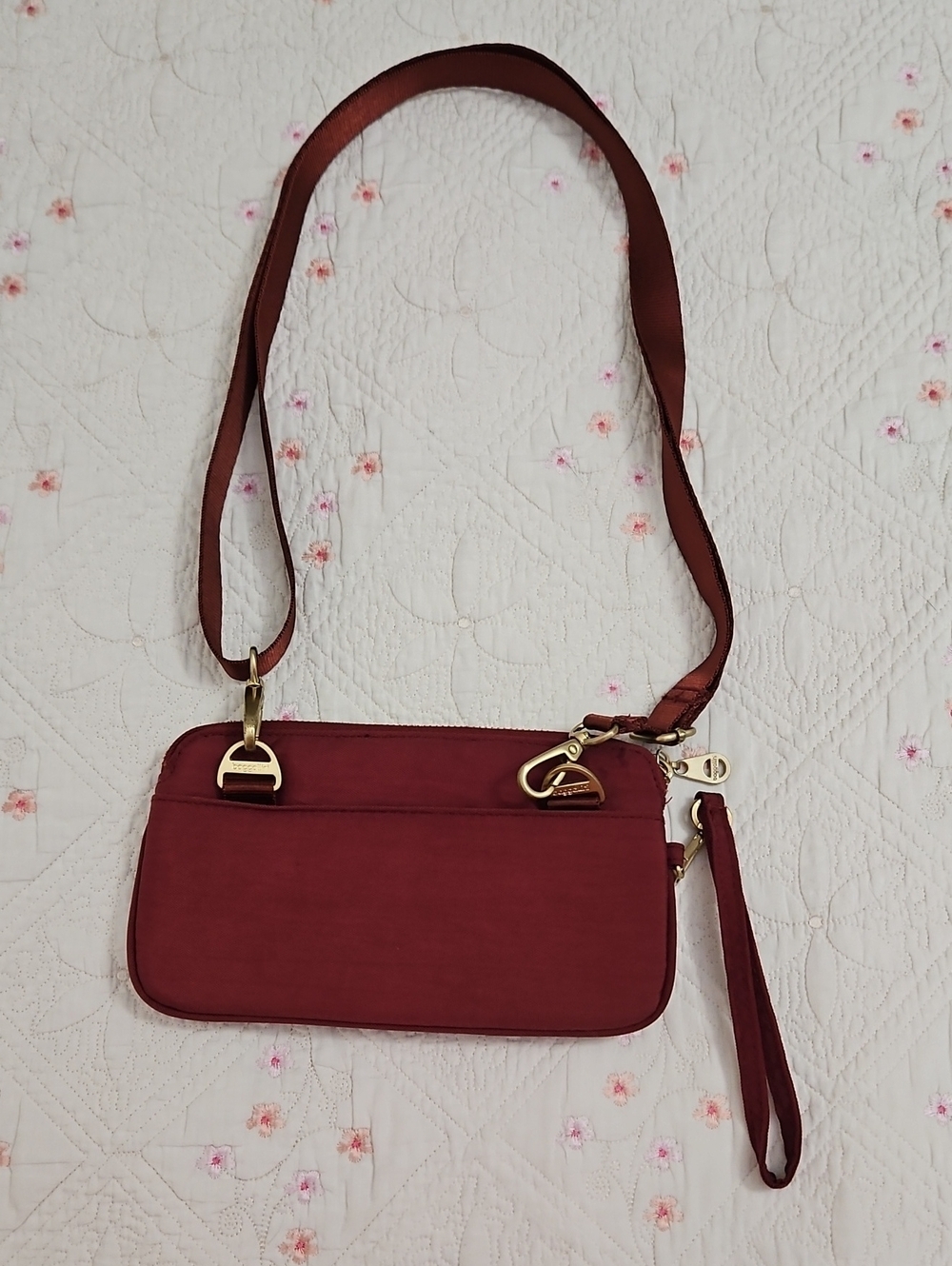 Baggallini Maroon Crossbody Lightweight Everyday RFID Shoulder Bag Wallet 8x5 - Picture 3 of 8